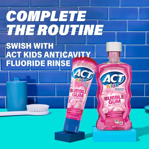 ACT Kids Anticavity Fluoride Toothpaste, Bubble Gum Blowout