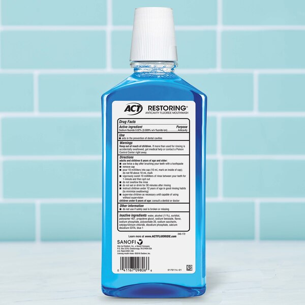 ACT Restoring Anticavity Fluoride Mouthwash, Cool Mint
