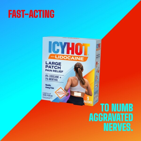 Icy Hot Max Lidocaine Pain Relief Patch, 5 CT