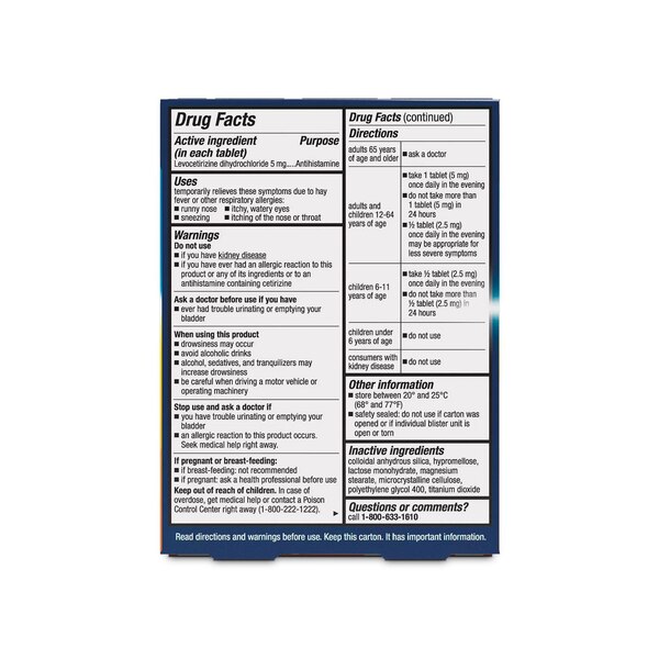 Xyzal 24HR Allergy Relief Medicine, Prescription Strength