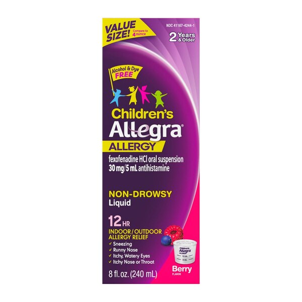 Allegra Children's Allergy 12HR Non Drowsy Liquid, Berry, 8 OZ