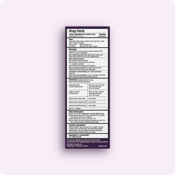 Allegra Children's Allergy 12HR Non Drowsy Liquid, Berry, 8 OZ