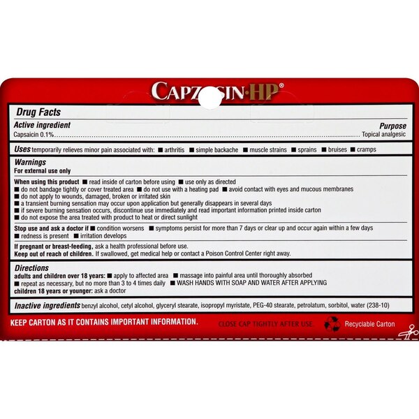 Capzasin HP Arthritis Pain Relief Creme, 1.5 OZ