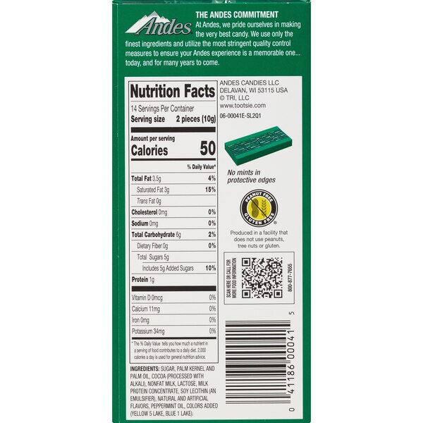 Andes Creme De Menthe Thins, 4.67 OZ