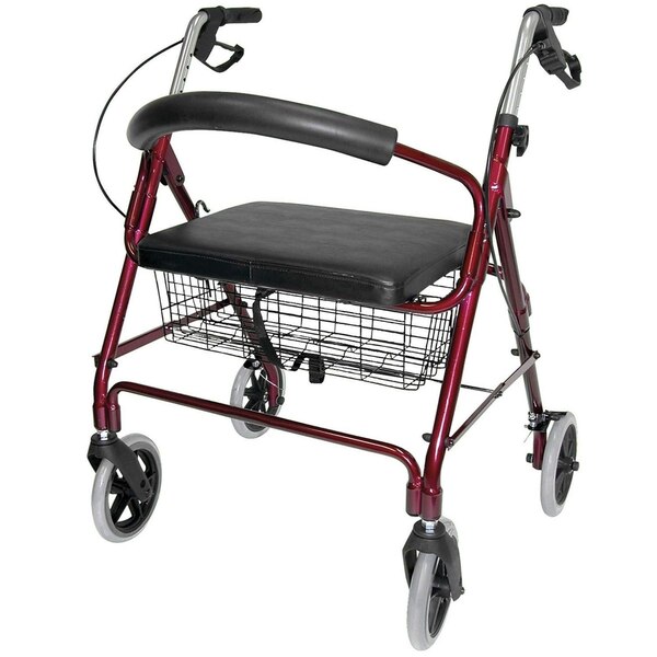 DMI Lightweight Extra-Wide Aluminum Rollator Walker