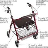 DMI Lightweight Extra-Wide Aluminum Rollator Walker, thumbnail image