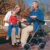 DMI Lightweight Extra-Wide Aluminum Rollator Walker, thumbnail image