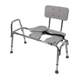 DMI Heavy-Duty Sliding Transfer Bench Shower Chair with Cut-out Seat and Adjustable Legs, Gray, thumbnail image