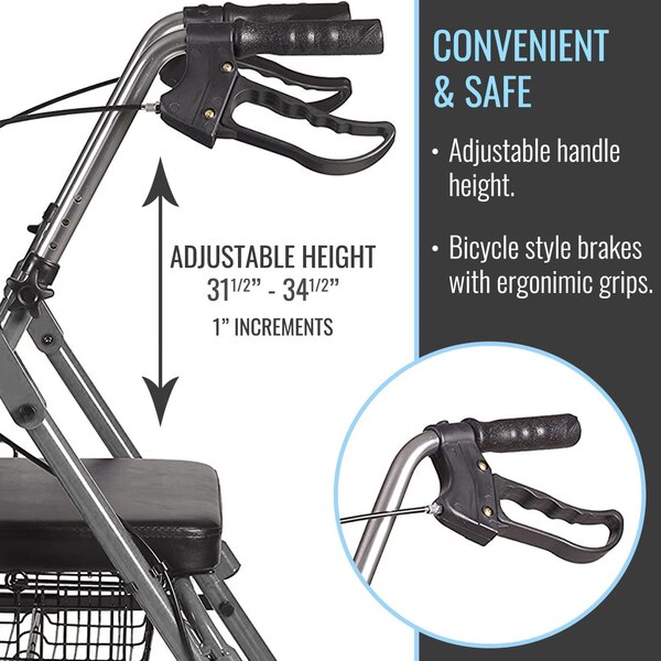 DMI Ultra Lightweight Hemi Aluminum Frame Rollator
