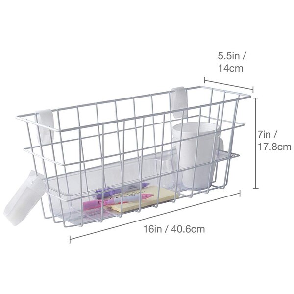 HealthSmart Universal Walker Basket with Plastic Insert Tray and Cup Holder, White