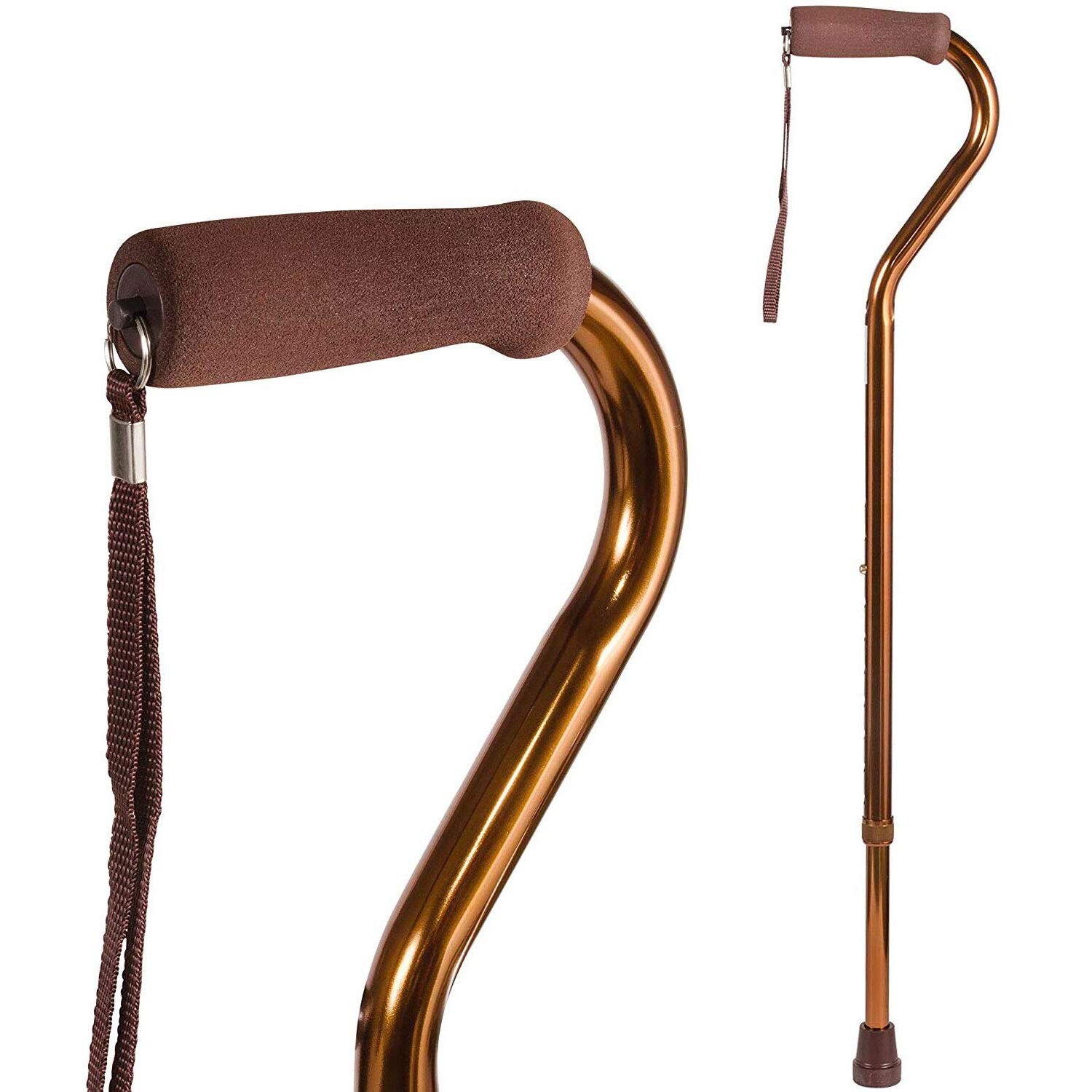DMI Unisex Deluxe Lightweight Adjustable Walking Cane with Soft Foam Offset Hand Grip