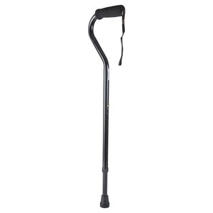 DMI Unisex Deluxe Lightweight Adjustable Walking Cane with Soft Foam Offset Hand Grip, Bronze, Black