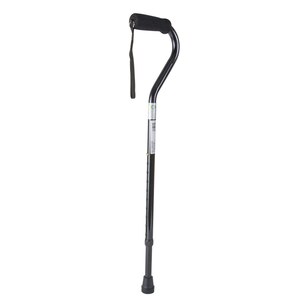 DMI Unisex Deluxe Lightweight Adjustable Walking Cane with Soft Foam Offset Hand Grip, Bronze, Black