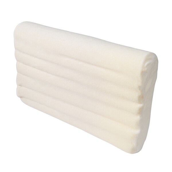 DMI Contour Memory Foam Pillow with Soft Cream Terry Cloth Cover, 19" x 12" x 3" to 4.5"
