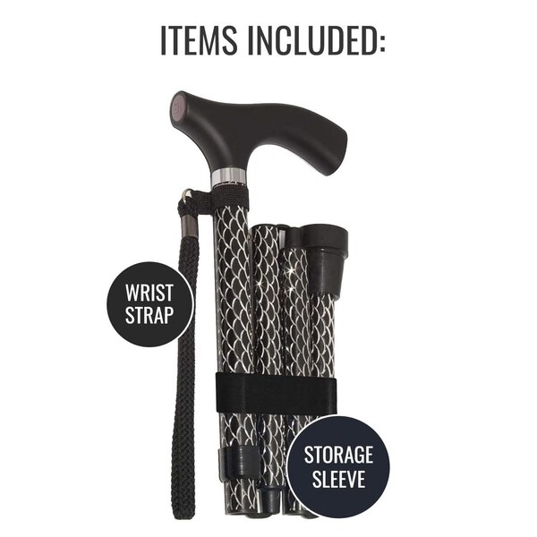 DMI Switch Sticks Engraved Cane, Black