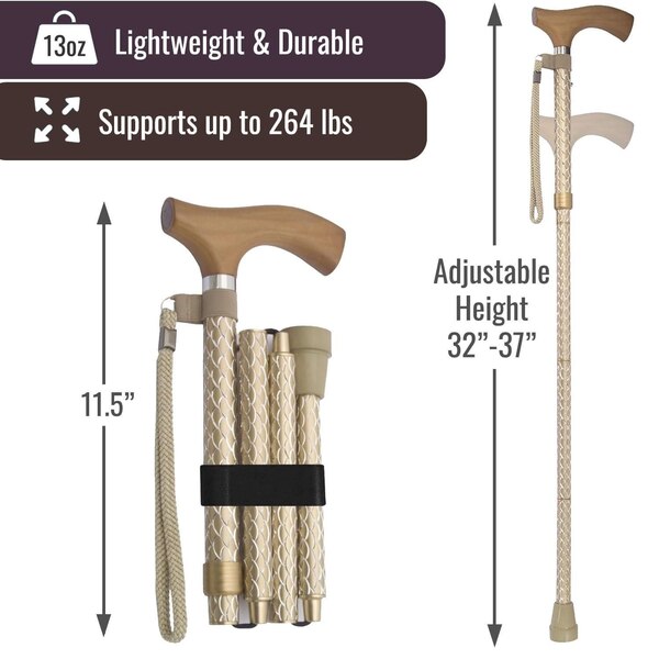 DMI Switch Sticks Engraved Cane, Pearl Gold