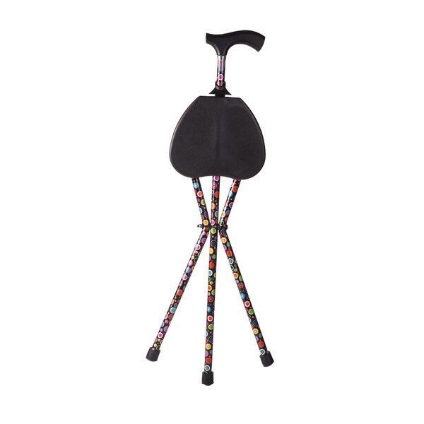Switch Sticks Seat Stick, 2-in-1 Foldable Walking Cane Seat, Bubbles