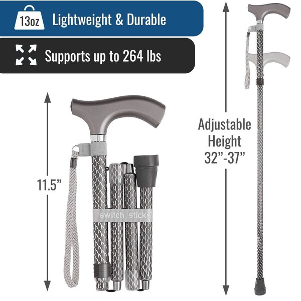 DMI Switch Sticks Engraved Cane, Graphite