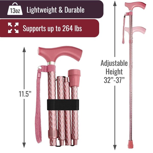 DMI Switch Sticks Engraved Cane, Rose Gold