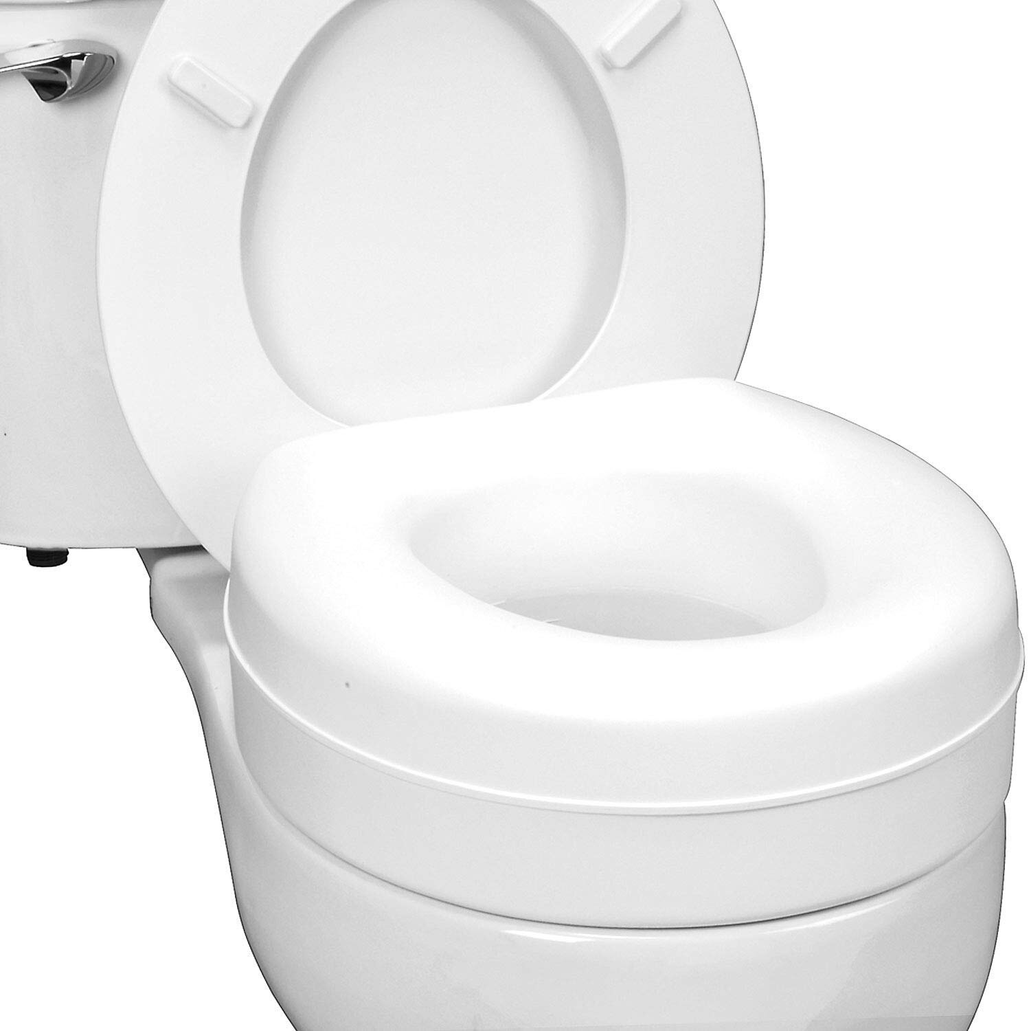 HealthSmart - Elevador de asiento de inodoro portátil, blanco