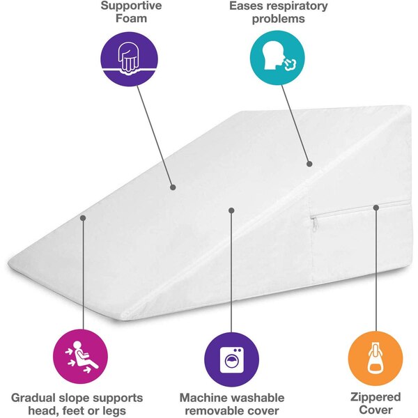 DMI Foam Bed Wedge, 12 x 24 x 24", White