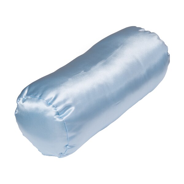 DMI Hypoallergenic Neck Roll Support Pillow, Blue Satin, 18" x 7"