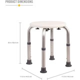 HealthSmart Compact Lightweight Shower Stool with Germ Protection, White, thumbnail image
