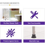 HealthSmart Compact Lightweight Shower Stool with Germ Protection, White, thumbnail image