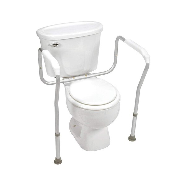 HealthSmart Germ-Free Adjustable Toilet Safety Arms Rails, White