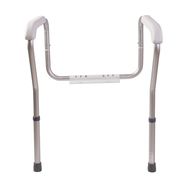 HealthSmart Germ-Free Adjustable Toilet Safety Arms Rails, White
