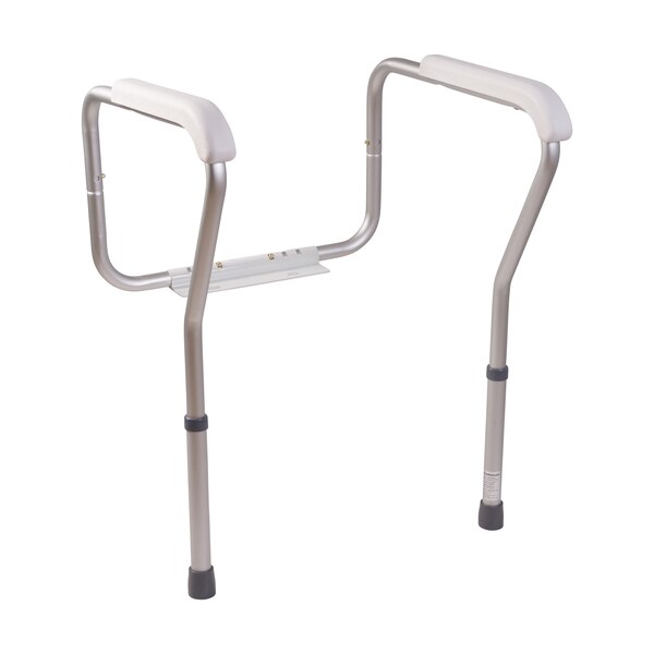 HealthSmart Germ-Free Adjustable Toilet Safety Arms Rails, White