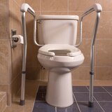 HealthSmart Germ-Free Adjustable Toilet Safety Arms Rails, White, thumbnail image