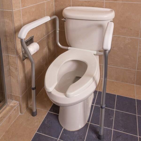 HealthSmart Germ-Free Adjustable Toilet Safety Arms Rails, White