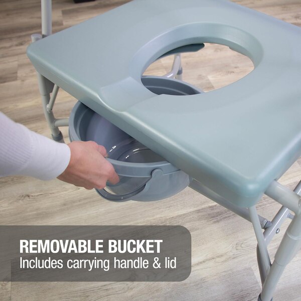 DMI Drop Arm Portable Toilet Commode