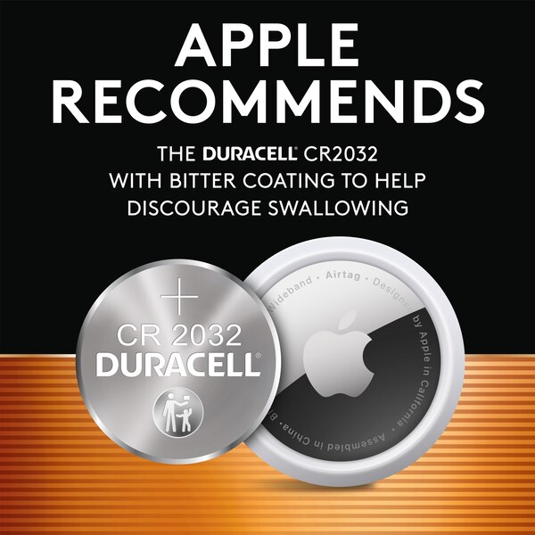 Duracell 2032 3V Lithium Coin Battery, 4/Pack