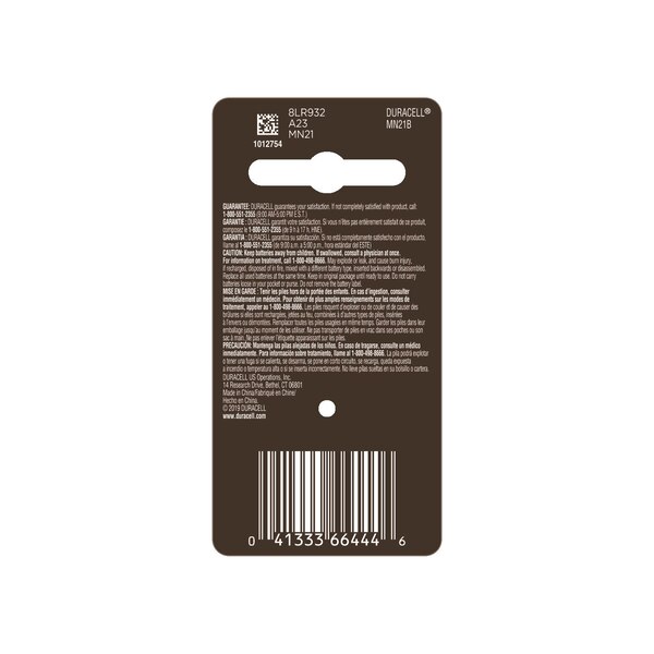 Duracell 21/23 Alkaline Batteries, 1/PK