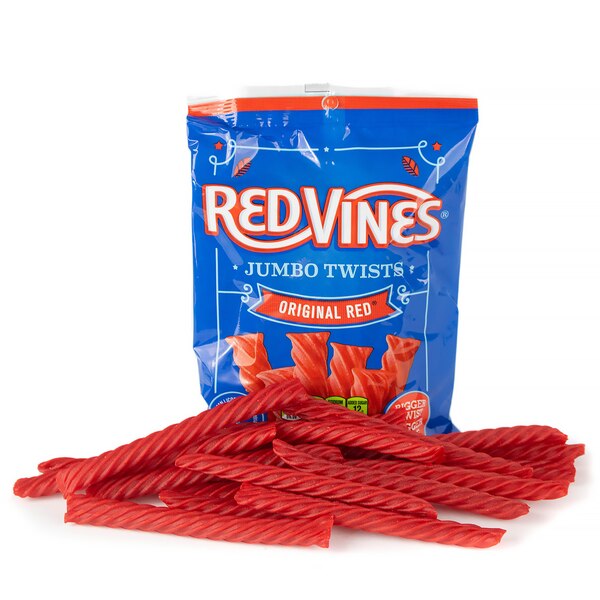 Red Vines Jumbo Twists, Original Soft & Chewy Licorice Candy, 8 oz