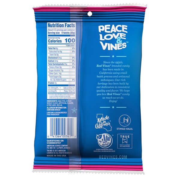 Red Vines Sugar Free Twists, Soft Strawberry Licorice Candy, 5 oz