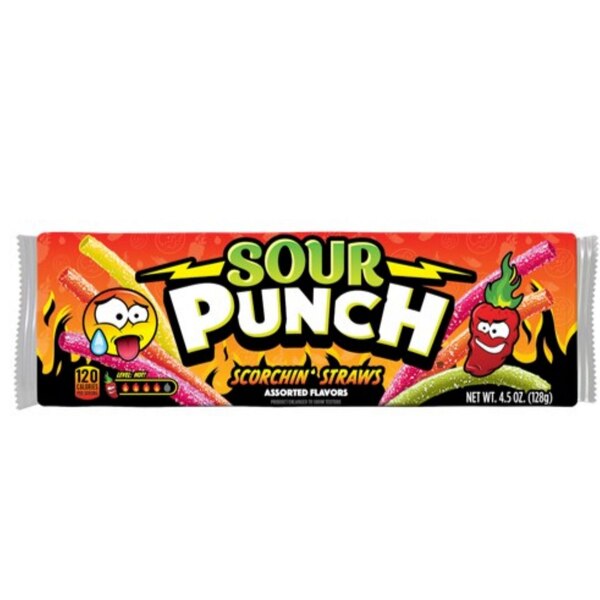 Sour Punch Scorchin' Straws, 4.5 oz