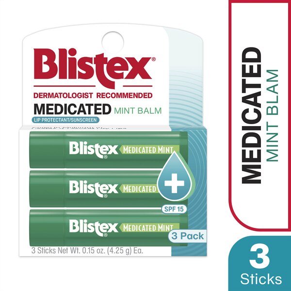 BLISTEX Mint Balm 3 PK;  Seals in moisture to soothe and prevent dry lips