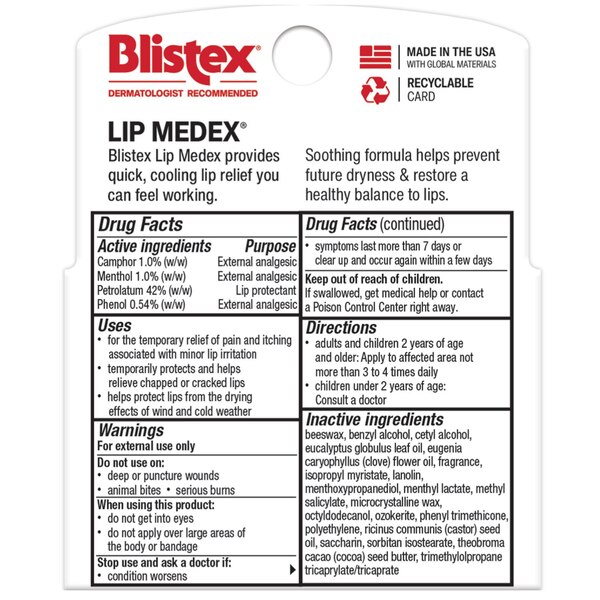 Blistex Lip Medex Stick, 3 CT