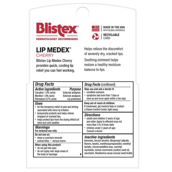 Blistex Lip Medex, Cherry, Twin Pack