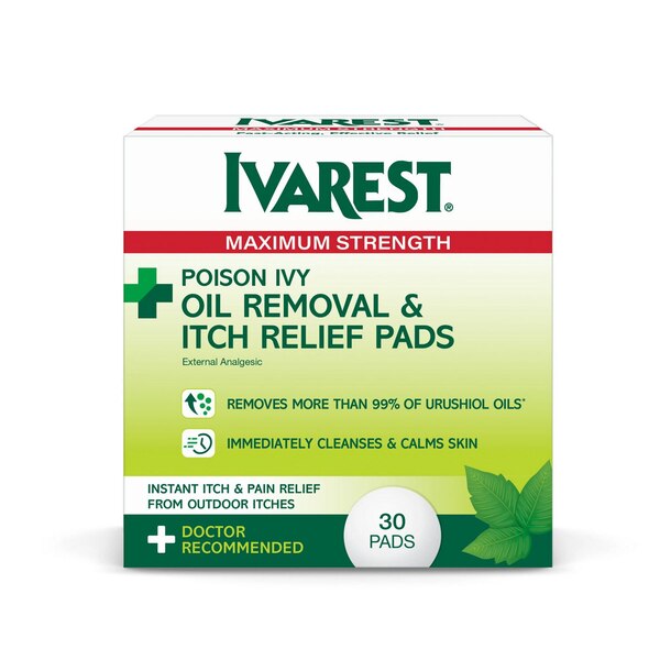 Ivarest Poison Ivy Oil Removal & Itch Pads, 30 CT