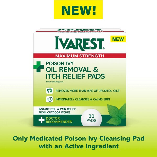 Ivarest Poison Ivy Oil Removal & Itch Pads, 30 CT
