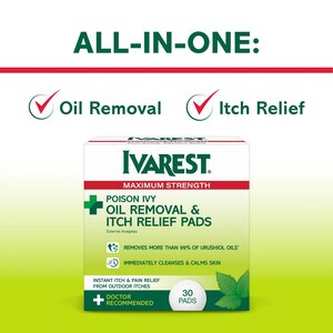 Ivarest Poison Ivy Oil Removal & Itch Pads, 30 CT