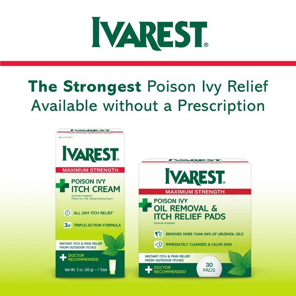 Ivarest Poison Ivy Oil Removal & Itch Pads, 30 CT