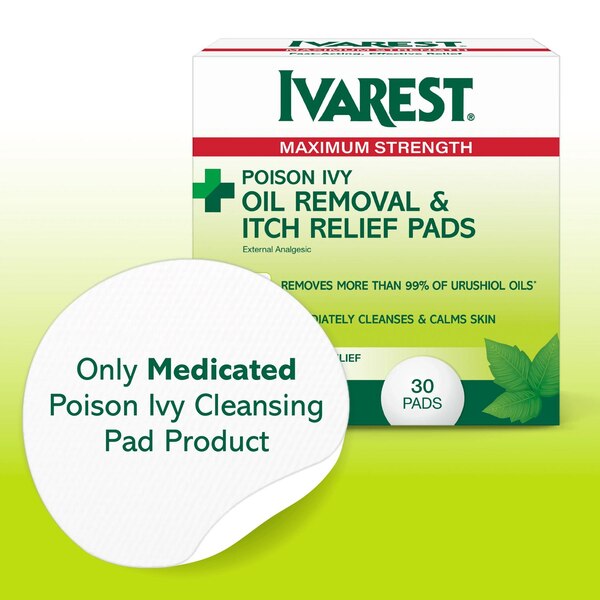 Ivarest Poison Ivy Oil Removal & Itch Pads, 30 CT