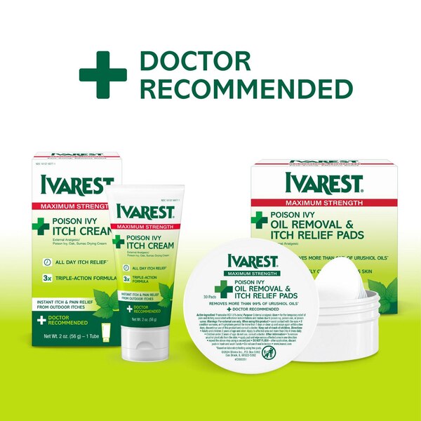 Ivarest Poison Ivy Oil Removal & Itch Pads, 30 CT