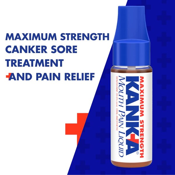 Kank-A Mouth Pain Liquid Oral Anesthetic, Maximum Strength, 0.33 OZ
