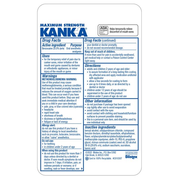 Kank-A Mouth Pain Liquid Oral Anesthetic, Maximum Strength, 0.33 OZ